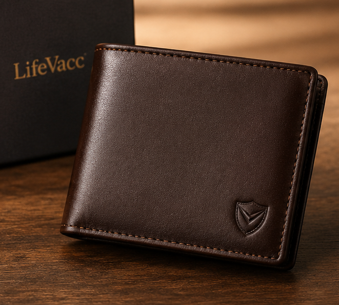 LifeVacc Premium Leather Wallet – Genuine Leather Bifold Wallet for Men