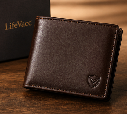 LifeVacc Premium Leather Wallet – Genuine Leather Bifold Wallet for Men